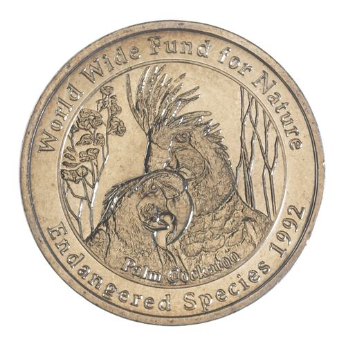 Medal - Endangered Species, Palm Cockatoo Westpac Bank 175th Anniversary, 1992 AD