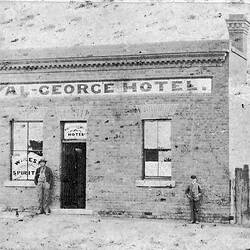 Negative - Royal George Hotel, Bendigo District, Victoria, circa 1865