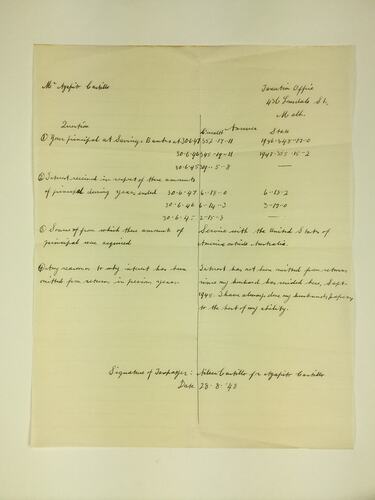 HT 57771, Taxation Notes - Agapito & Aileen Castillo, Taxation Office, Melbourne, 28 Aug 1948 (COMMERCE & RETAILING), Document, Registered