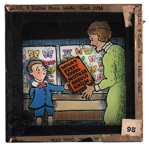 Lantern Slide - Universal Opportunity League, 'What Every Young Mother Should Know'