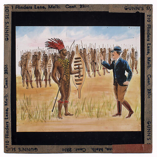 Lantern Slide - Universal Opportunity League, Man with Native Tribe