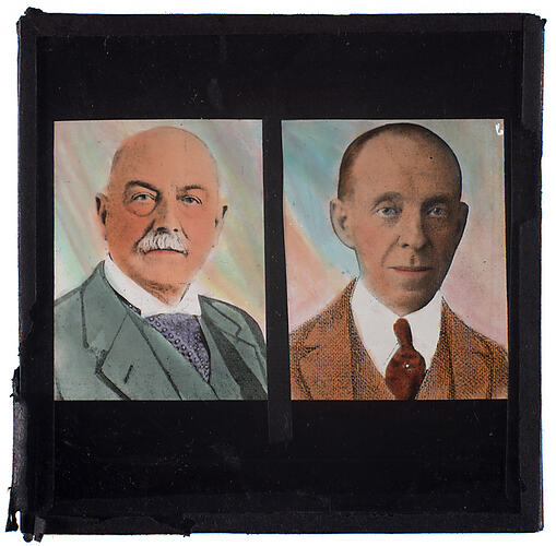 Lantern Slide - Universal Opportunity League, Two Male Portraits