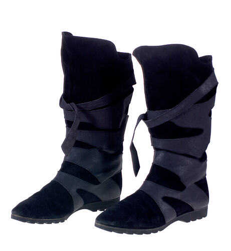 Pair of Boots - Black Suede and Leather