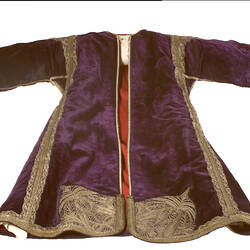 Coat - Embroidered Purple Velvet