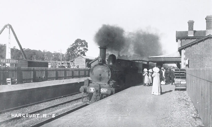 Negative - Harcourt Railway Station, Victoria, circa 1900