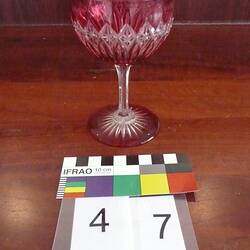 Wine Glass - Ruby Red Cut Glass, circa 1880