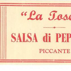 Label - La Tosca Paprika Sauce