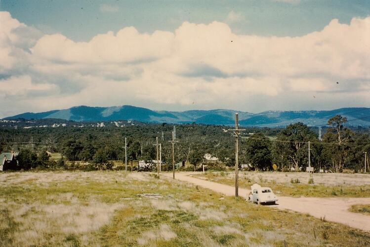 Digital Photograph - View of Open Farmland & Dandenong Ranges, Mitcham, 1958
