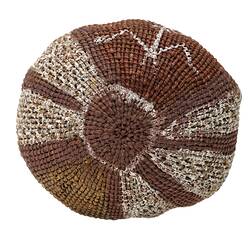 Twined conical pandanus basket, Western Arnhem Land (detail of bottom)