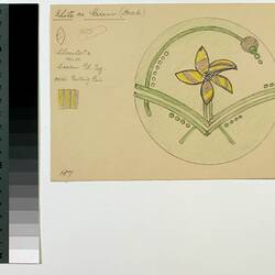Cake Design - Karl Muffler, Brown & Yellow Flower, 1930s-1950s