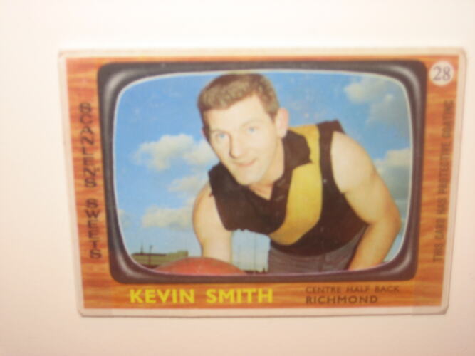 Football Card - Kevin Smith, Scanlen's Sweets, 1967