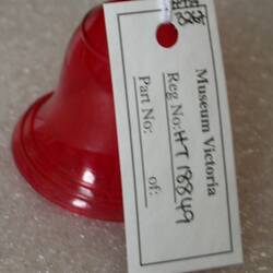 Christmas Decoration - Bell, Red Plastic, circa 1950s