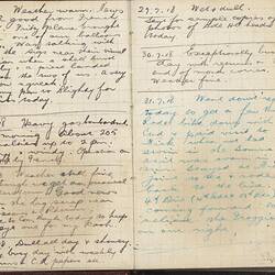 Diary - Sergeant G.P. Mulcahy, France & Journey Home, Vol 4, World War I, 19 Jul 1918-30 Apr 1919