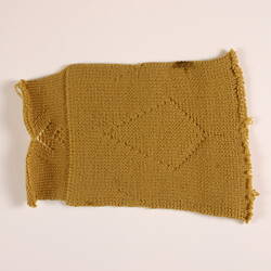 Knitting Sample - Edda Azzola, Tan, Diamond Pattern, circa 1960s