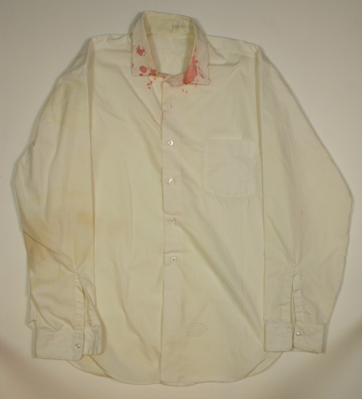 Shirt - White, Red Paint, L.B. Johnson Protest, 1966