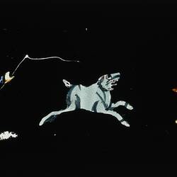 Lantern Slide - Panorama Type, Man, Woman & Two Dogs, 1820-1860