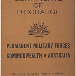Certificate of Discharge - Issued to Leo Hasegawa,  Australian Armed Forces, 1960