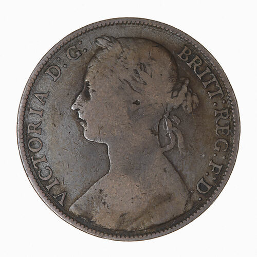 Coin - Penny, Queen Victoria, Great Britain, 1882 (Obverse)