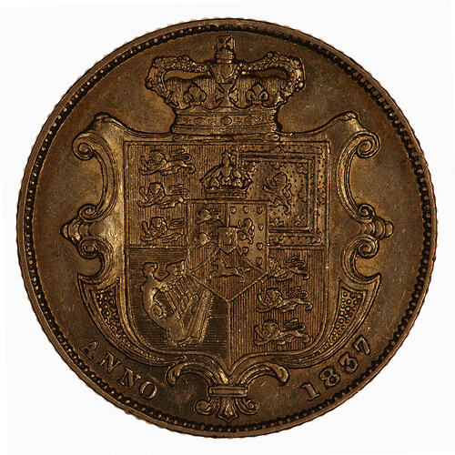 Coin - Sovereign, William IV, Great Britain, 1837 (Reverse)