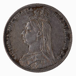 Coin - Shilling, Queen Victoria, Great Britain, 1891 (Obverse)