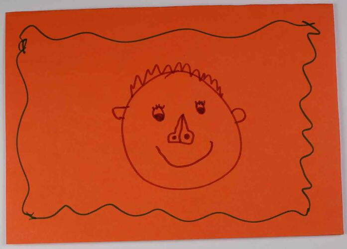 Greeting Card - Wilson,Bulleen Heights School, to Alfred Hospital Burns Unit, Orange with Computer-aided Message, 2009