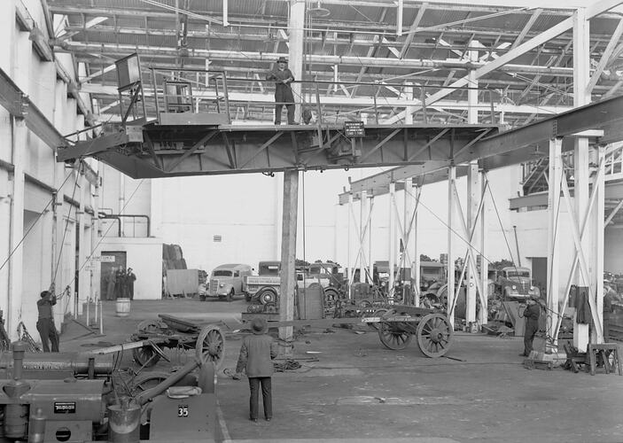 Crane in warehouse