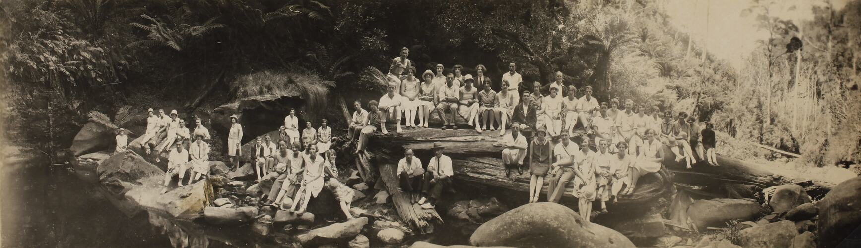 Photograph - Group Portrait in Bushland, Lorne District, Victoria, 5 Mar 1928