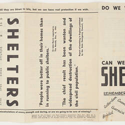 Leaflet - Can We Win Without Shelters?, World War II, 1939-1942