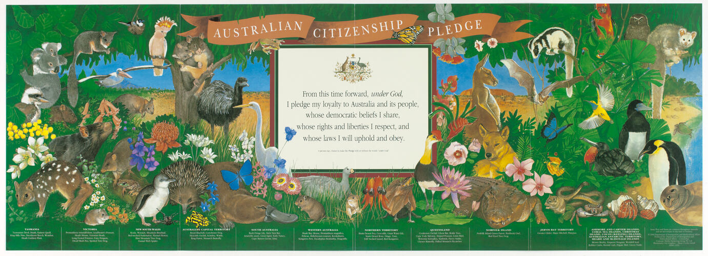 Sky Venture mestre Pledge Poster - Information Pack, Australian Citizenship, Department of  Citizenship & Multicultural Affairs, 2003