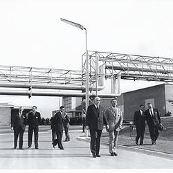 Photograph - Kodak Australasia Pty Ltd, Prime Minister Robert Menzies with Kodak Executives Touring the Kodak Factory at the Official Opening, Coburg, 1961