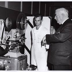 Photograph - Kodak Australasia Pty Ltd, Prime Minister Robert Menzies & Bill Henderson at the Official Opening of Kodak Factory, Coburg, 1961