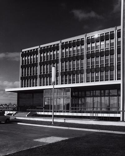 Photograph - Kodak Australasia Pty Ltd, Exterior View of Main Entrance to Building 8, Head Office & Sales & Marketing at the Kodak Factory, Coburg, 1964