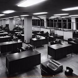 Photograph - Kodak Australasia Pty Ltd, Secretarial Typing Pool Area, Building 8, Head Office & Sales & Marketing, Kodak Factory, Coburg, 1964