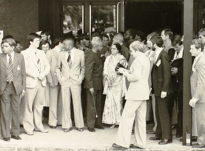 Photograph - Commonwealth Heads of Government Meeting, Departure of The Honourable Shrimati Indira Gandhi, Centennial Hall, Royal Exhibition Building, Melbourne, 30 Sep-7 Oct 1981