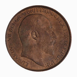 Coin - Halfpenny, Edward VII, Great Britain, 1907 (Obverse)