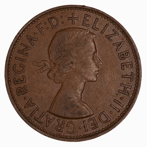 Coin - Penny, Elizabeth II, Great Britain, 1963 (Obverse)