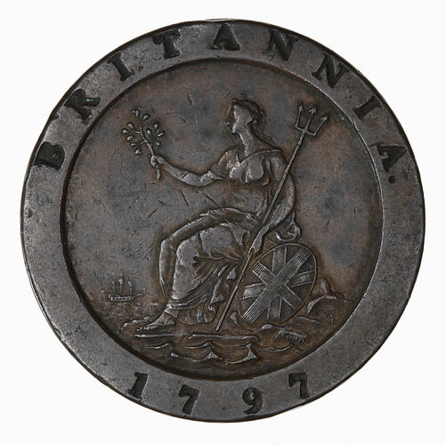 Coin - Twopence, George III, Great Britain, 1797 (Reverse)