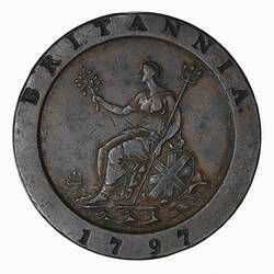 Coin - Twopence, George III, Great Britain, 1797 (Reverse)