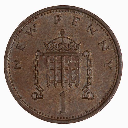 Coin - 1 New Penny, Elizabeth II, Great Britain, 1977 (Reverse)