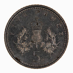 Coin - 5 Pence, Elizabeth II, Great Britain, 1991 (Reverse)