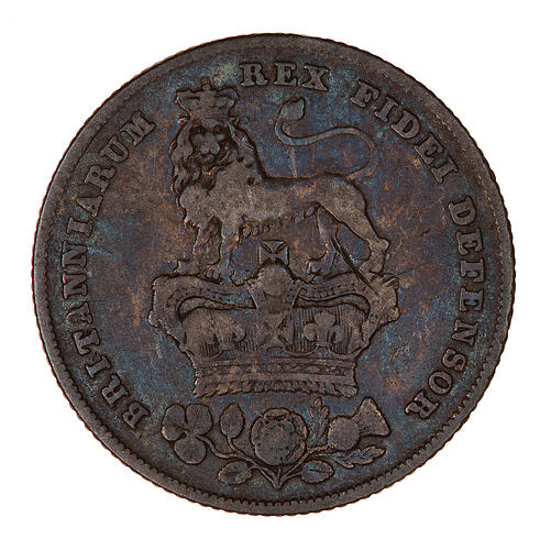 Coin - Shilling, George IV, Great Britain, 1827 (Reverse)