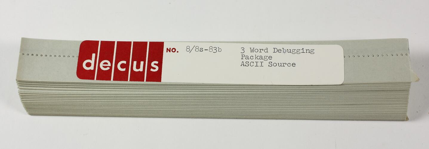 Paper Tape - DECUS, '8/8s-83b 3 Word Debugging Package, ASCII Source'