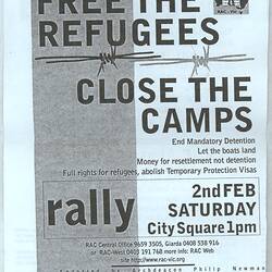 Leaflet - Refugee Action Collective, Victoria, circa 2002