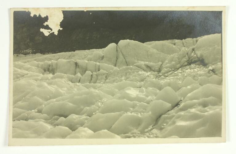 Postcard - From Mr Edgar Rouse to Mr Harry Clarke Jnr, featuring Franz Josef Glacier, New Zealand, 25 February 1939