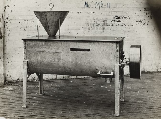 Photograph - Schumacher Mill Furnishing Works, Mixing Machine, Port Melbourne, Victoria, circa 1940s