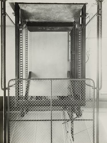 Photograph - Schumacher Mill Furnishing Works, Platform Elevator, Port Melbourne, Victoria, circa 1930s