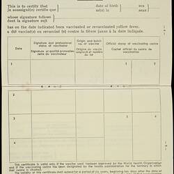 Vaccination Certificate - Issued to Fani Nitsou, World Health Organisation, Greece, 17 Feb 1962