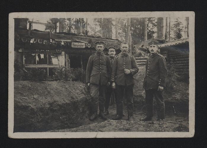 Photograph - German Soldiers in Front of Communications Building, World War I, 1914-1918