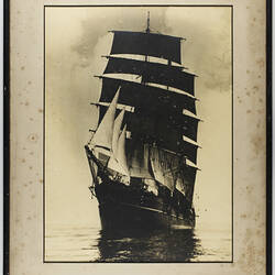 Photograph - SY Discovery Under Full Sail, Frank Hurley, Antarctica, 1929-1930