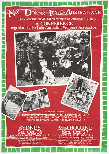 Poster - 'Noi Donne Italo-Australiane', Italo-Australian Women's Association, 1985